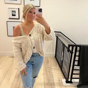 Chunky cable knit oversized sweater